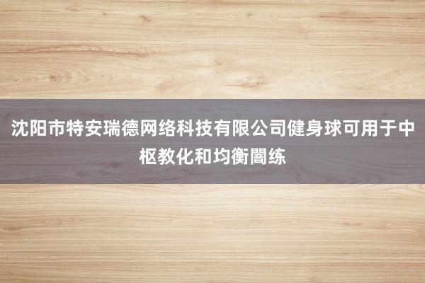 沈阳市特安瑞德网络科技有限公司健身球可用于中枢教化和均衡闇练